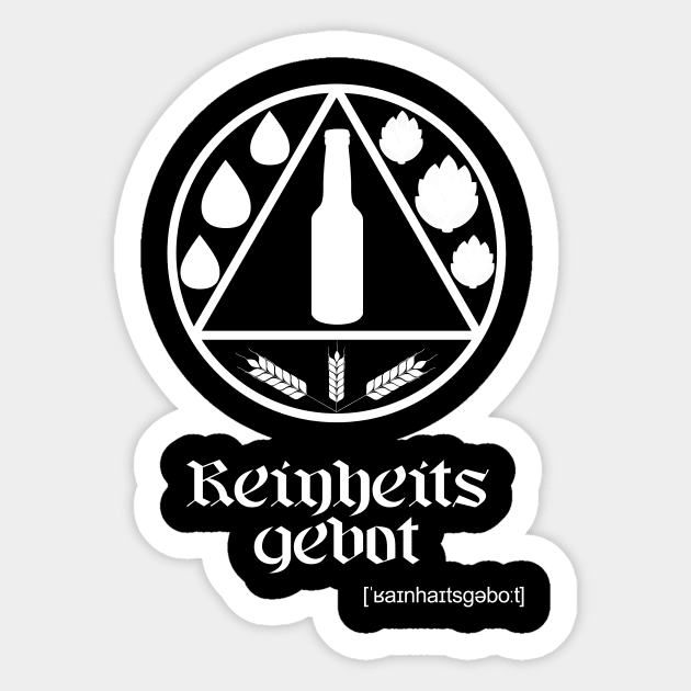 German Beer Purity Law Reinheitsgebot White Sticker by HighBrowDesigns